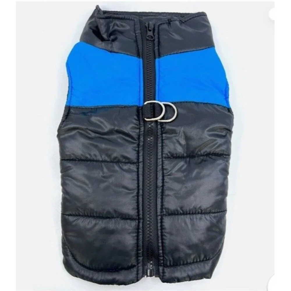 NEW XL Dog Coat with Zipper Quilted Nylon W/ Leash Loops